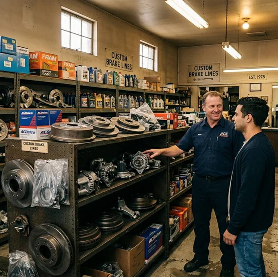 Auto Parts and US Flag